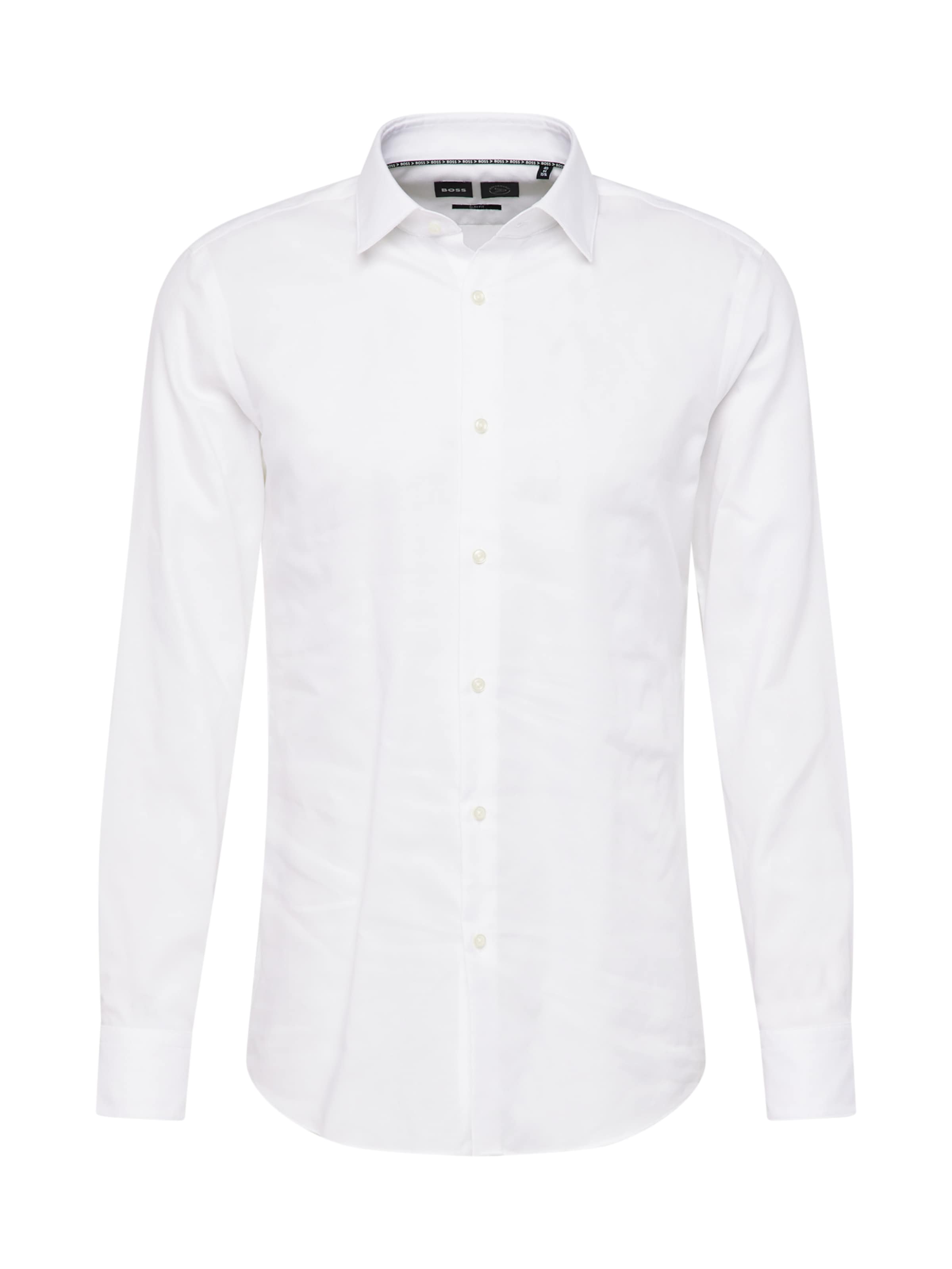 BOSS - Ajuste estrecho Camisa de negocios &#x27;P-Hanks&#x27; en blanco: frente