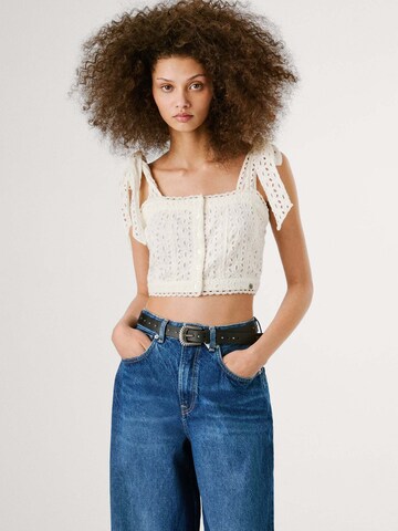 Pepe Jeans Top 'Ora' in Wit: voorkant