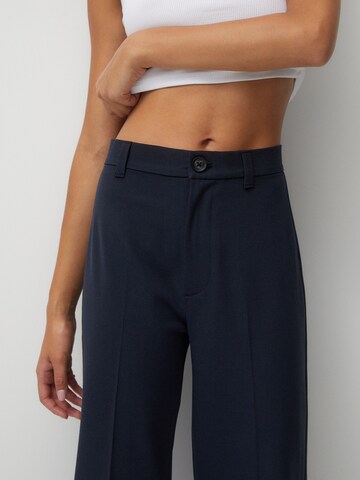 Pull&Bear Wide leg Trousers with creases in Blue