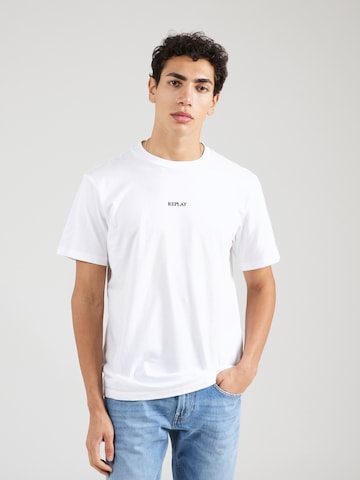 REPLAY Majica | bela barva: sprednja stran