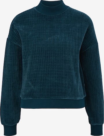 Sweat-shirt QS en bleu : devant