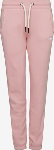 Effilé Pantalon Superdry en rose : devant