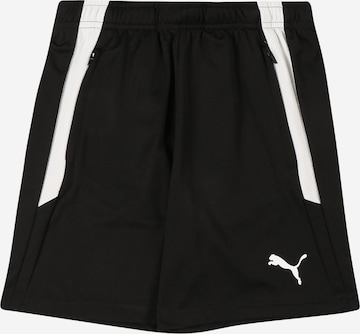 Regular Pantalon de sport 'TeamLIGA' PUMA en noir : devant