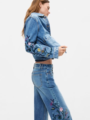 Desigual Wide leg Jeans 'Flower' i blå