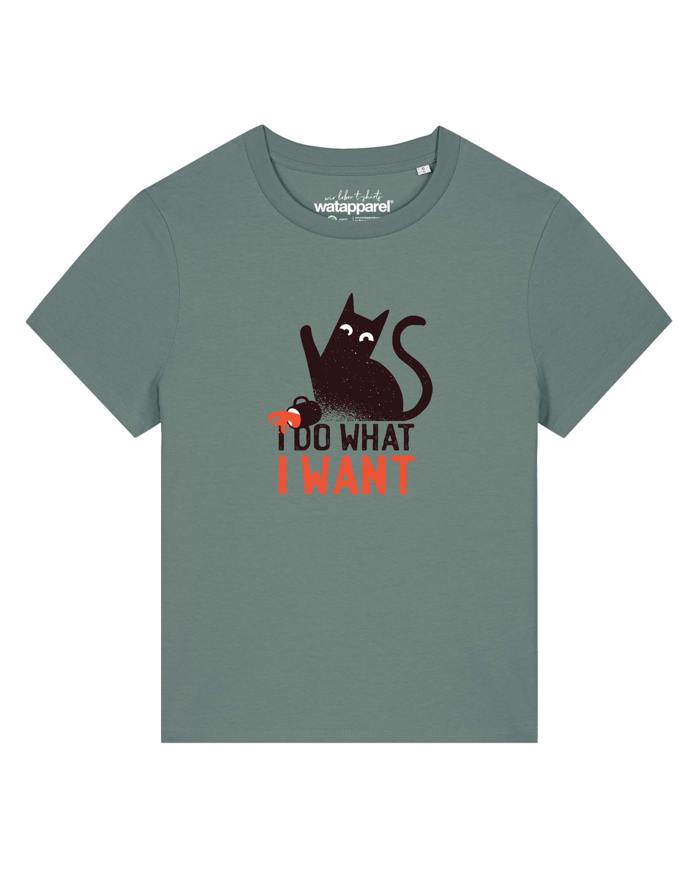Watapparel Shirt 'Cat' in Groen: voorkant