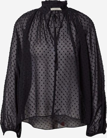 Oasis Blouse 'Dobby' in Black: front