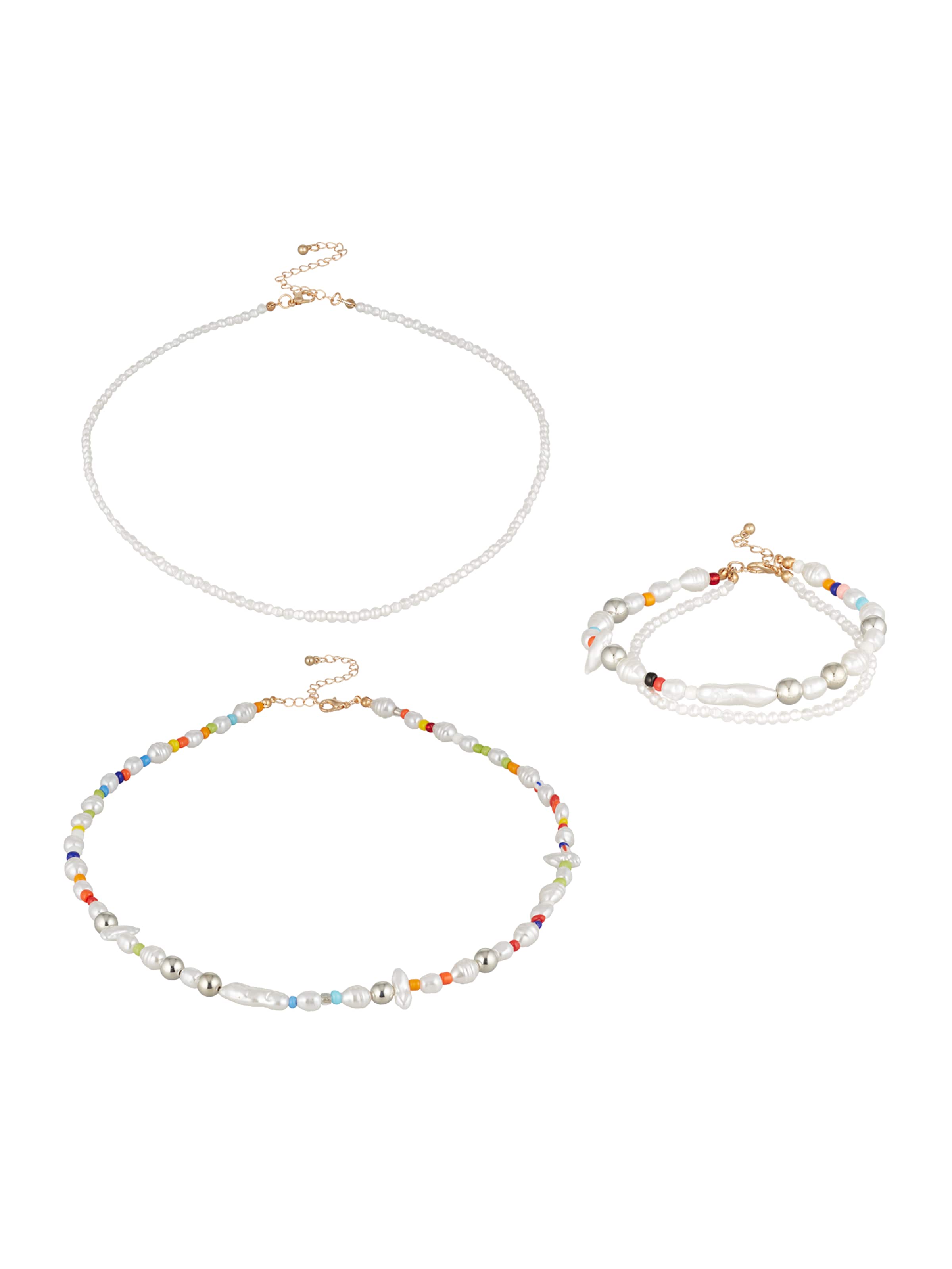 Parure de bijoux Urban Classics en blanc : devant