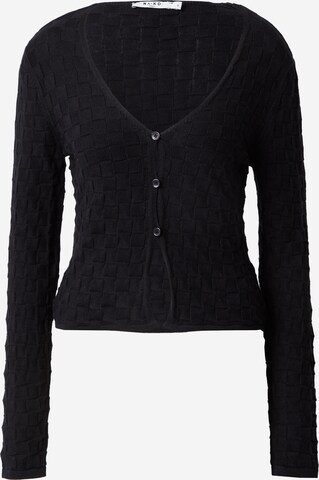 NA-KD Knit Cardigan in Black: front