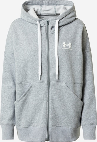 UNDER ARMOUR - Sudadera con cremallera deportiva 'Rival' en gris: frente