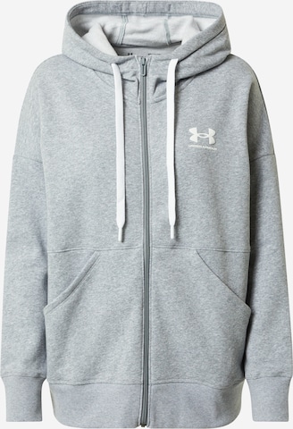 UNDER ARMOUR Athletic Zip-Up Hoodie in Grey: front