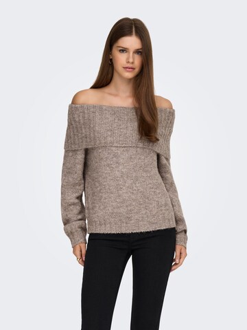 Pull-over 'ONLSHINE' ONLY en marron : devant