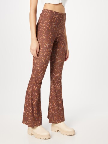 Nasty Gal Flared Leggings in Brown: front