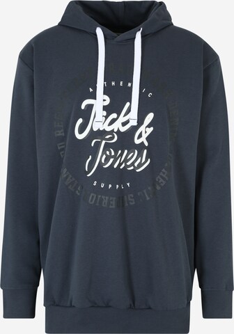 Jack & Jones Plus Majica 'STAMP' | modra barva: sprednja stran