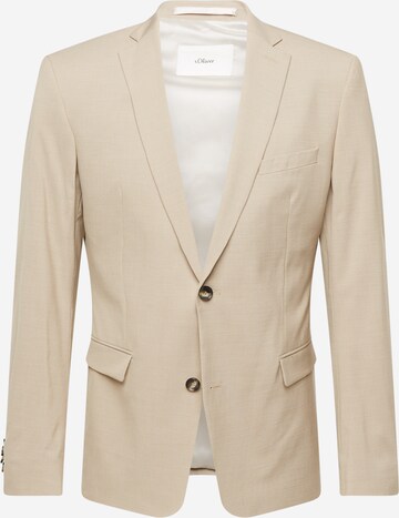 Coupe slim Veste de costume s.Oliver BLACK LABEL en beige : devant