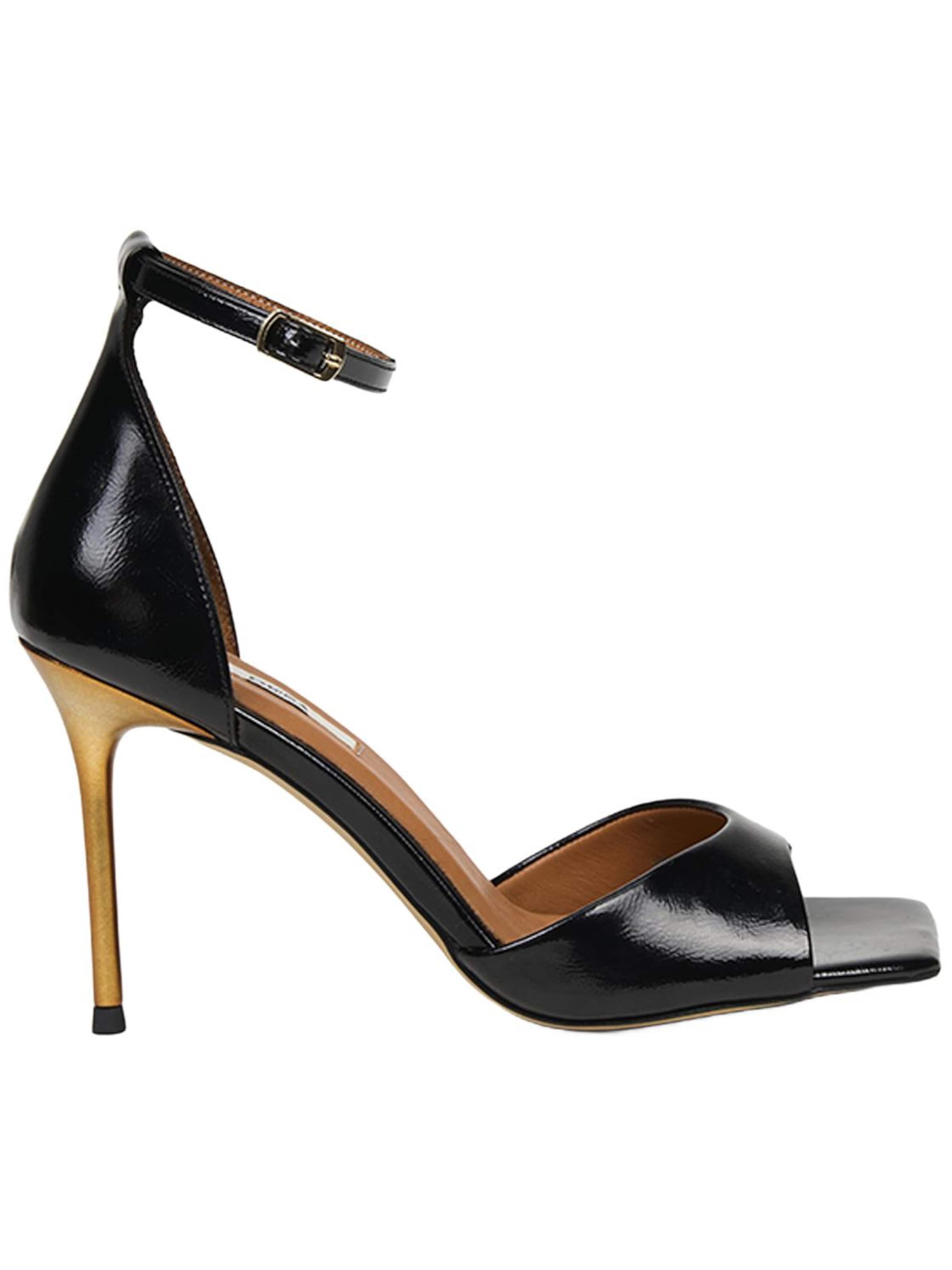 Desa Strap sandal 'DESA Damen-Abendsandalen aus Lackleder mit einem Riemen' in Black: front