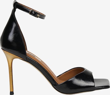 Desa Strap sandal 'DESA Damen-Abendsandalen aus Lackleder mit einem Riemen' in Black: front
