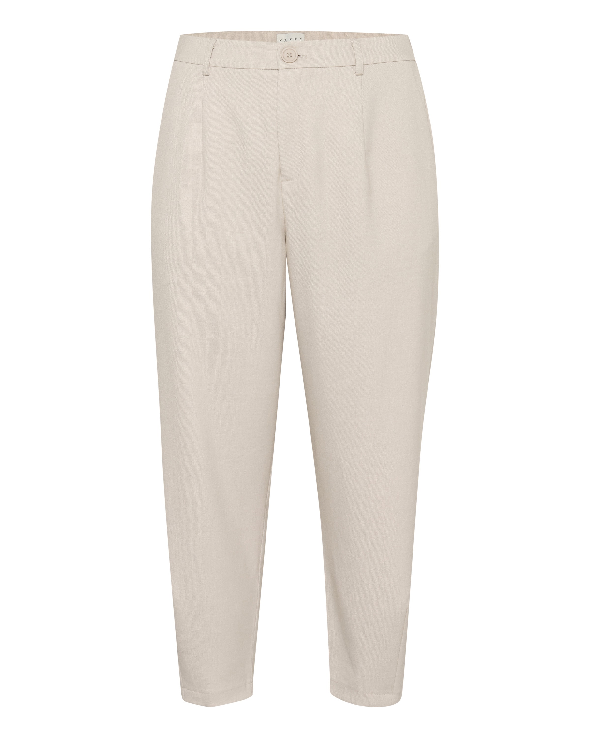 KAFFE CURVE Pleat-front trousers 'Merla' in Beige: front