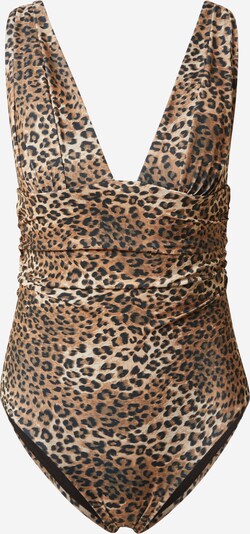 Costum de baie întreg Hunkemöller pe maro / gri taupe / negru, Vizualizare produs