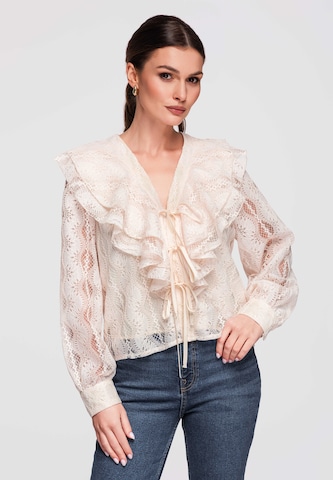Ombre Blouse in Beige
