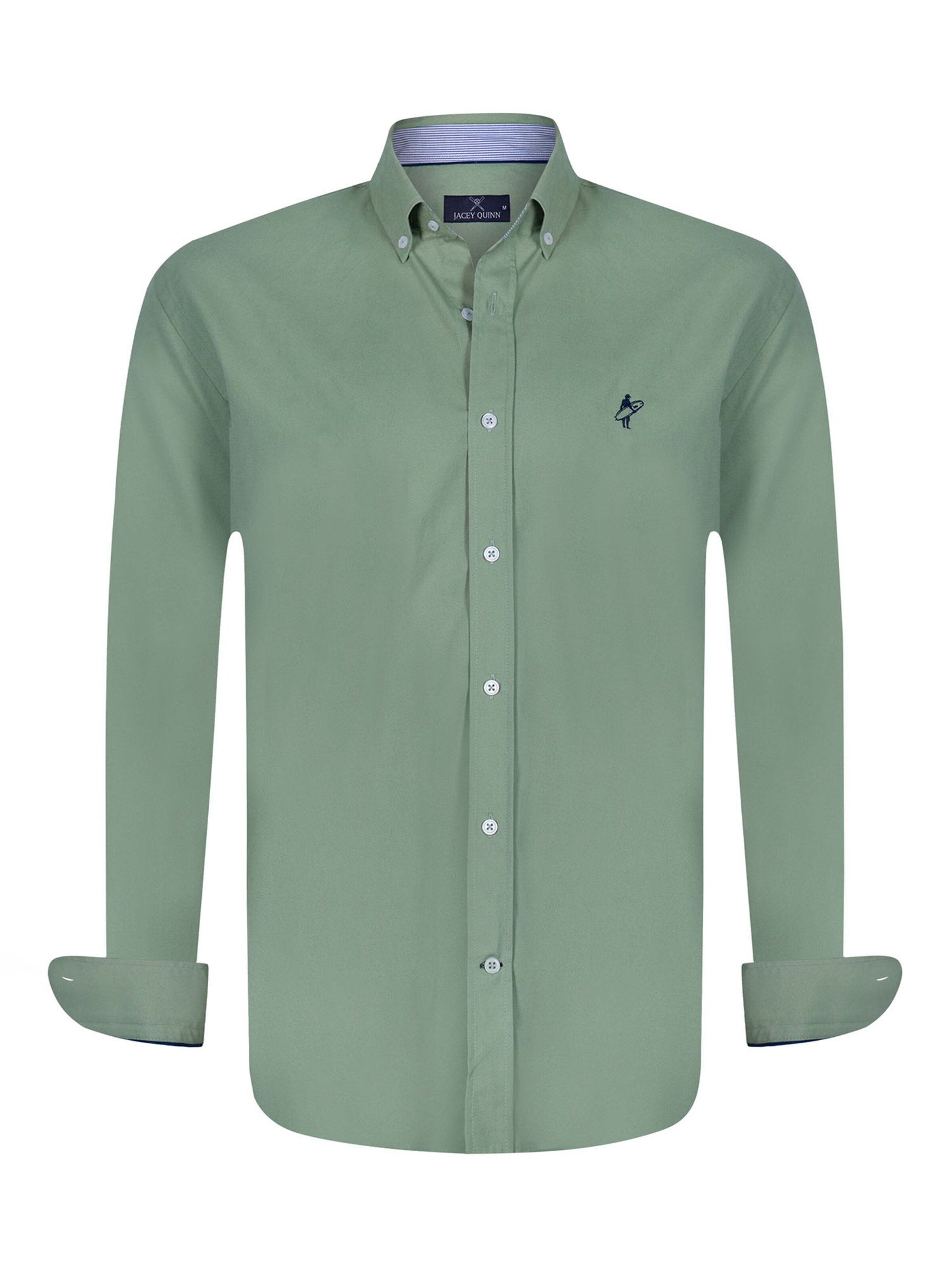 Jacey Quinn Rovný strih Košeľa - Zelená: predná strana