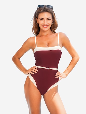 Cupshe Bandeau Badeanzug in Rot