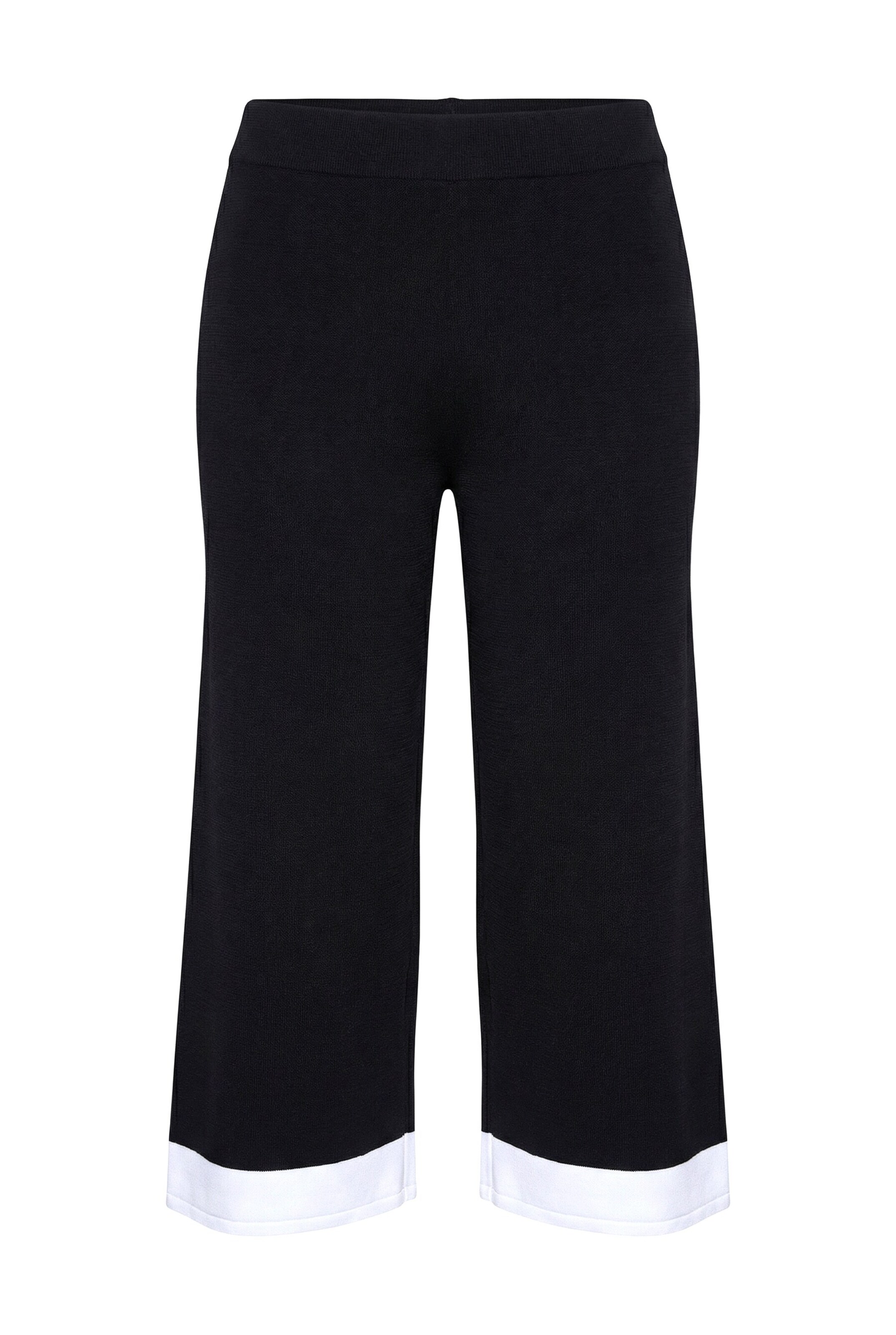 Ulla Popken Wide leg Broek in Zwart: voorkant