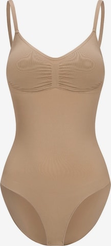 cfabBodi za oblikovanje 'Bodysuit Sculpting Shapewear with Built-In Wireless Bra and Slip' - bež boja: prednji dio