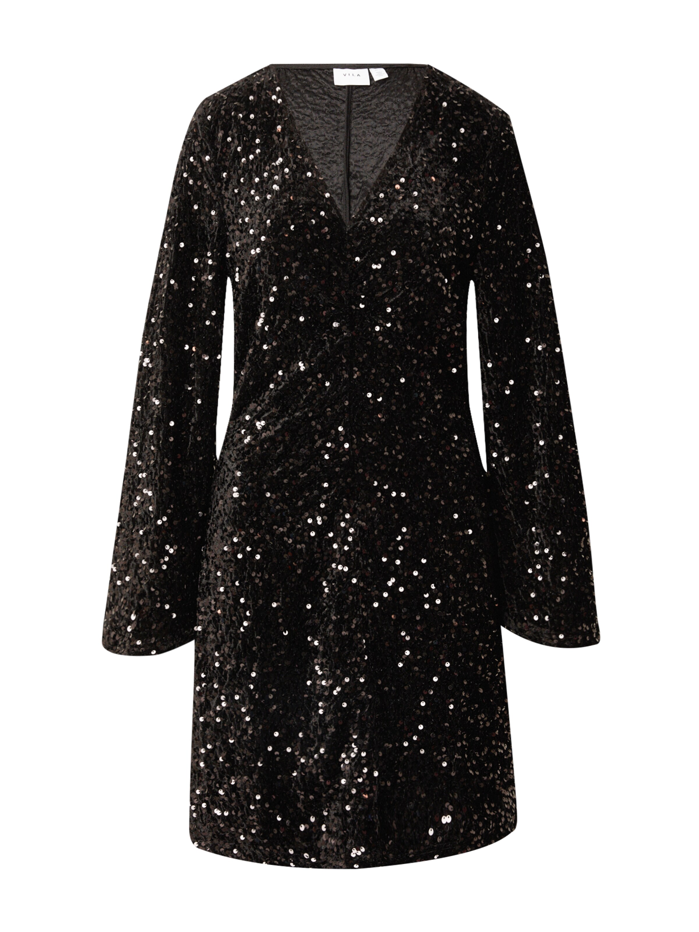 VILA Рокля за коктейл 'BARINA' в черно: отпред