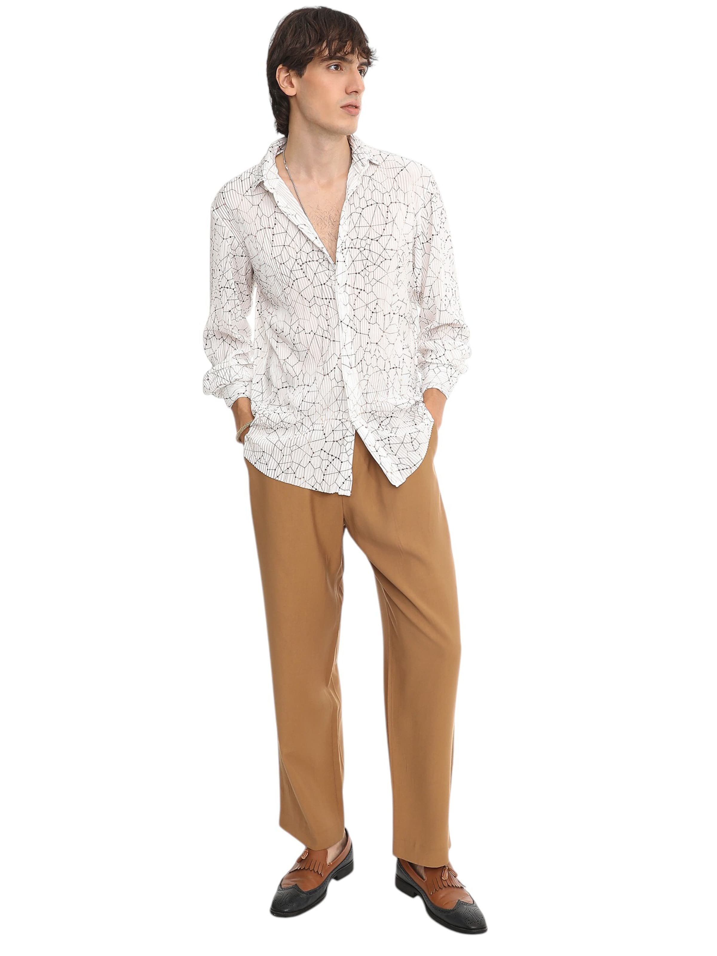 Campus Sutra Regular fit Srajca 'Zavannah' | bela barva