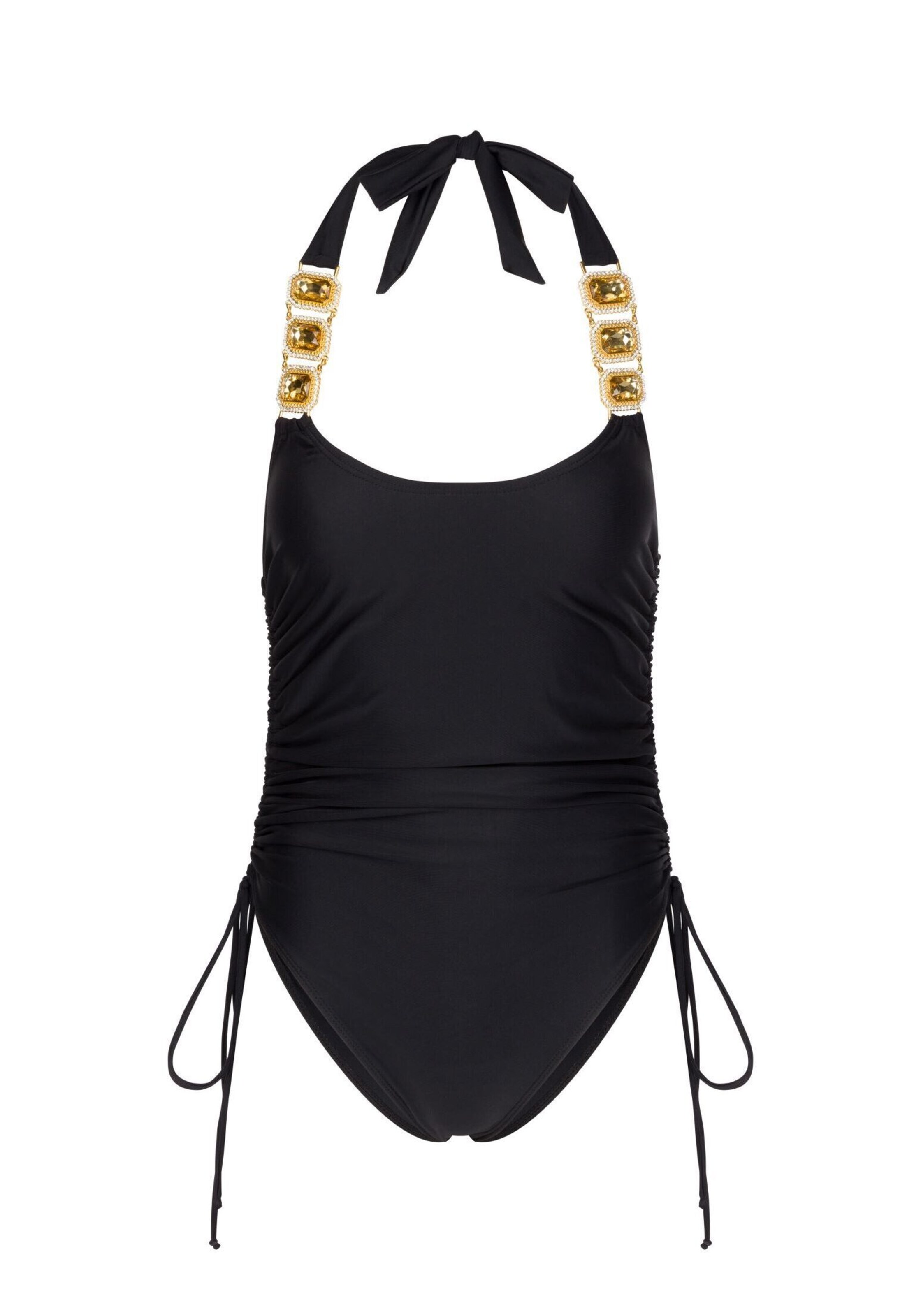 Moda Minx Bustier Badpak 'Boujee' in Zwart: voorkant
