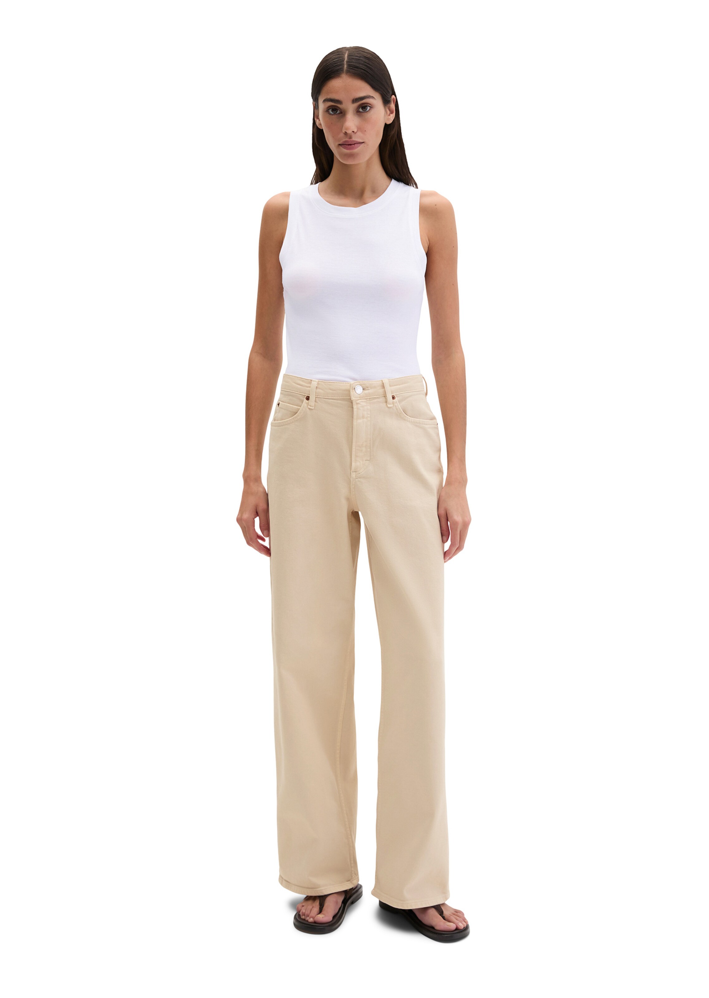 Marc O'Polo Wide leg Jeans 'Tolva' in Beige