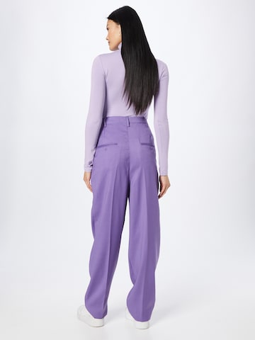 Line of Oslo Regular Pleat-Front Pants 'Cher' in Purple