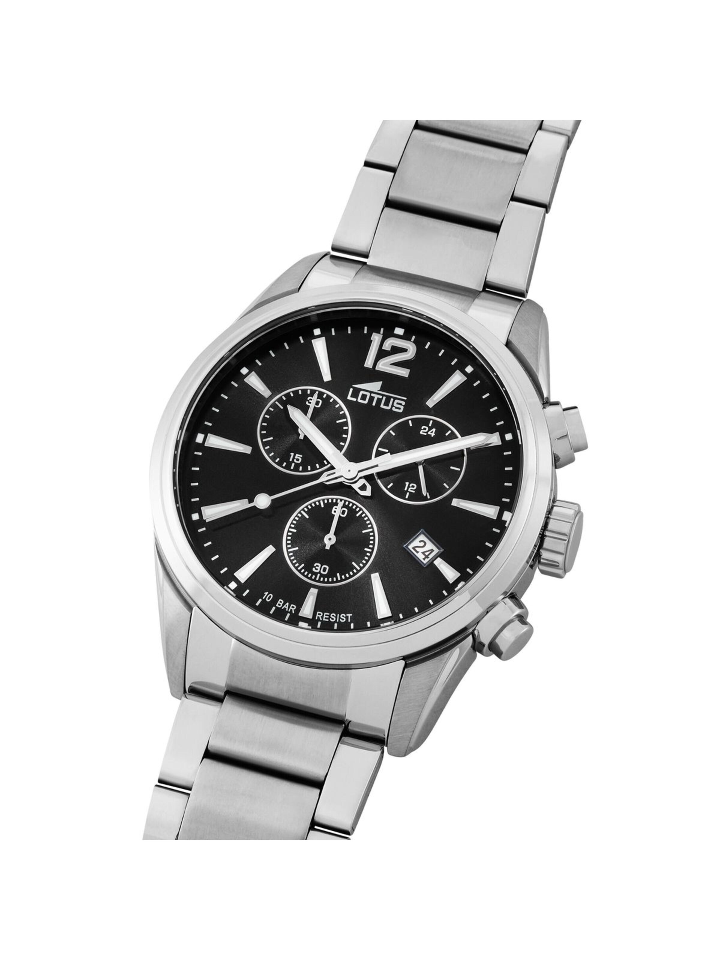 Lotus Analoog horloge in Zwart