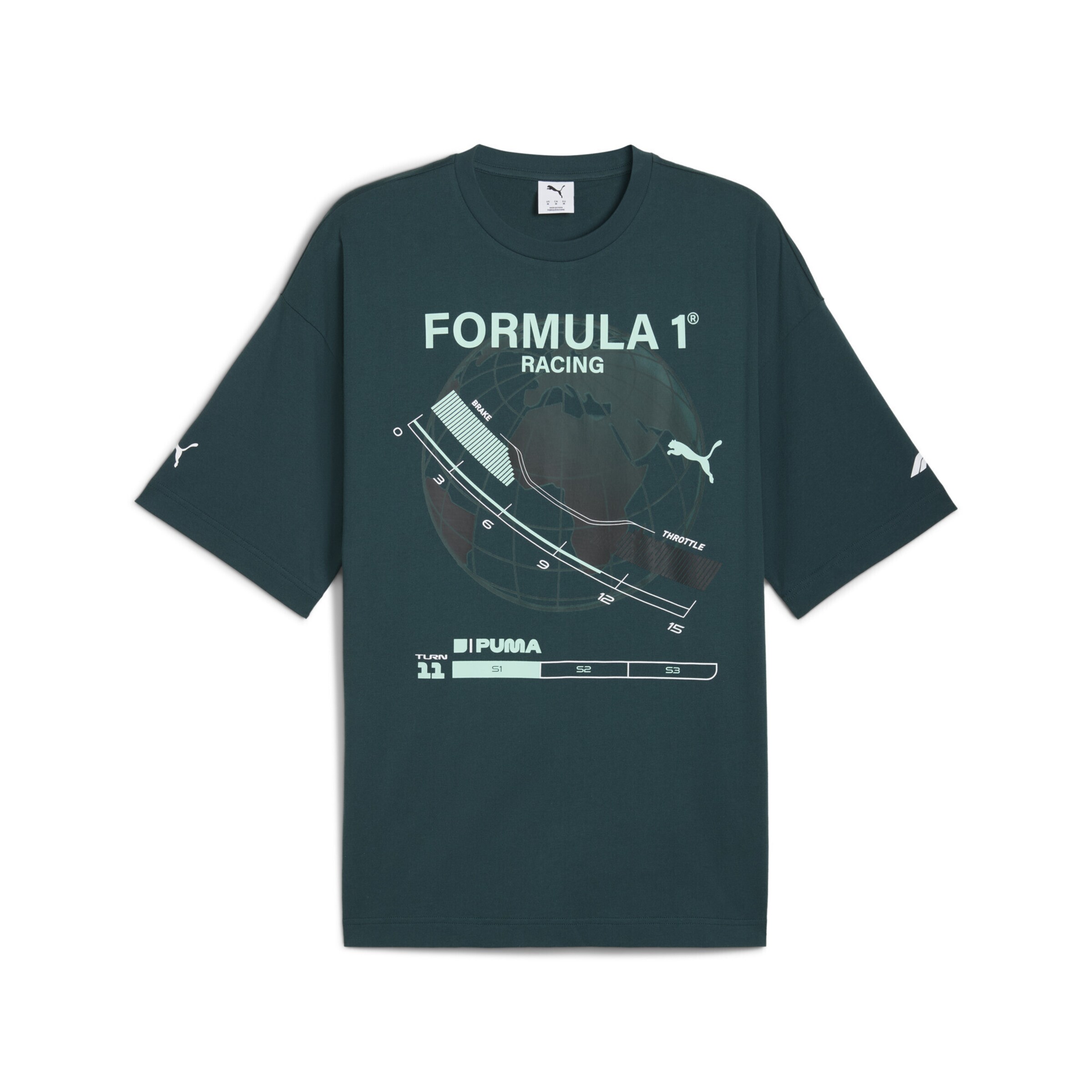 PUMA Performance shirt 'F1' in Green: front