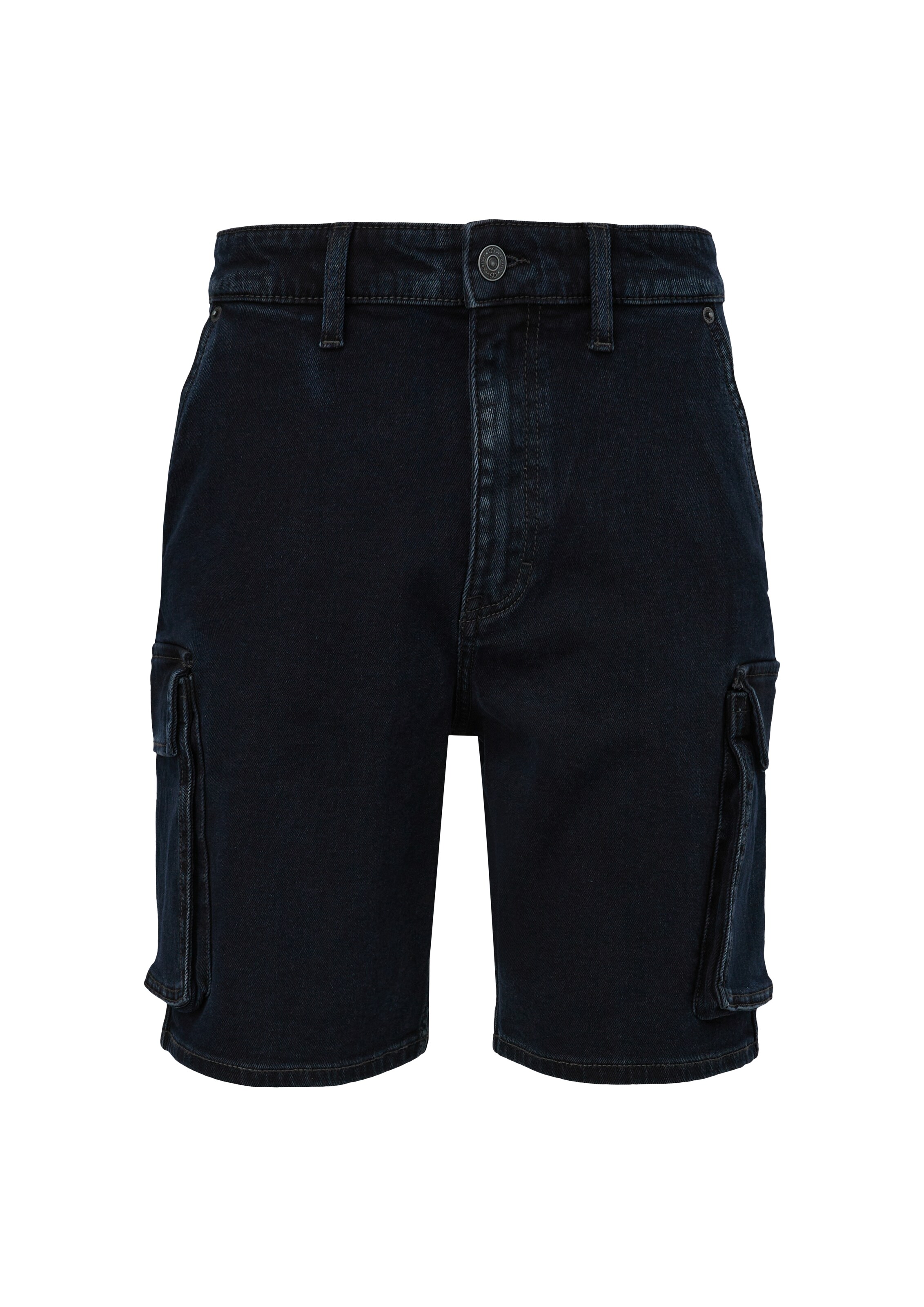 QS Loosefit Shorts in Blau: Vorderseite