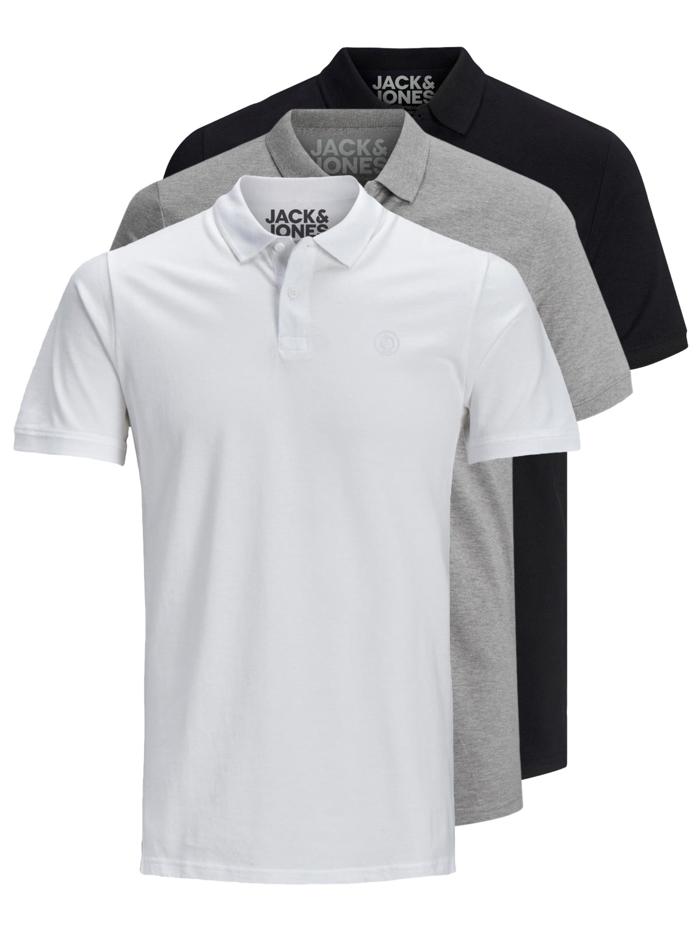 JACK & JONES Poloshirt 'JJBasic' in Grau: Vorderseite