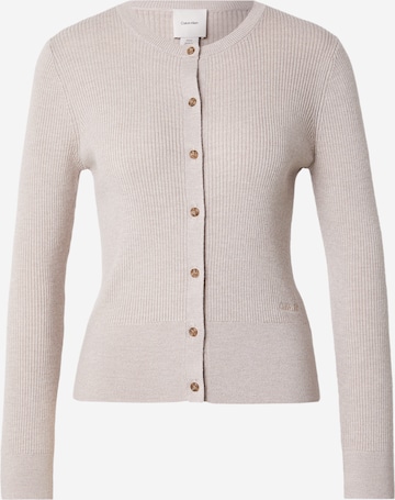 Calvin Klein Πλεκτή ζακέτα σε καφέ: μπροστά