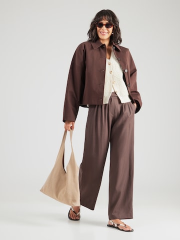 COMMA Wide leg Bandplooibroek in Bruin