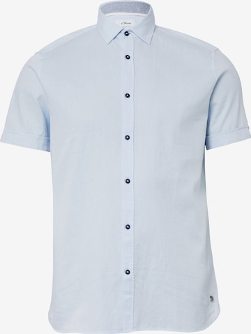 s.Oliver Men Big Sizes Regular Fit Hemd in Blau: Vorderseite