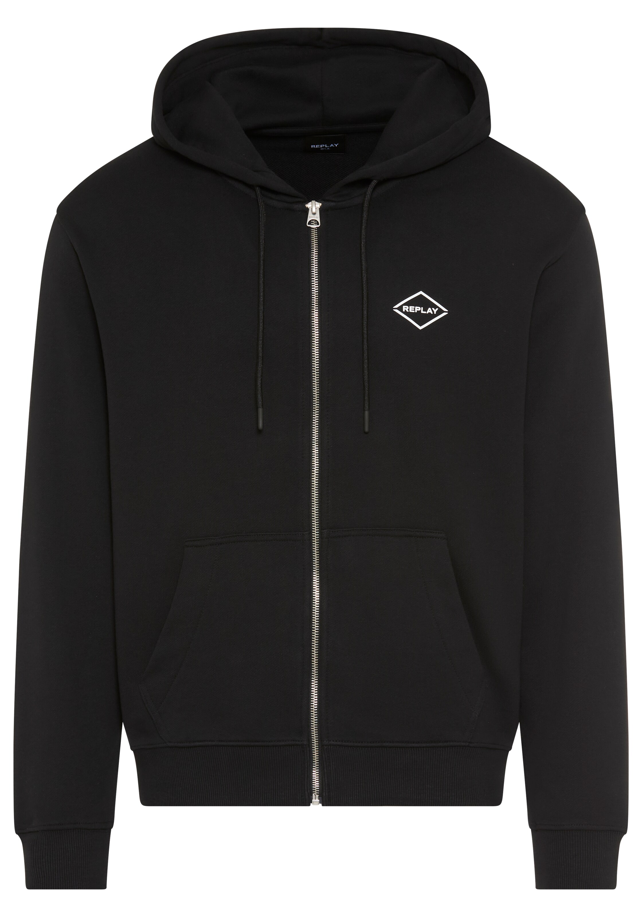 REPLAY Sweatjacke in Schwarz: Vorderseite