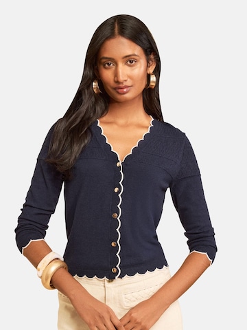 Cardigan love & roses en bleu : devant
