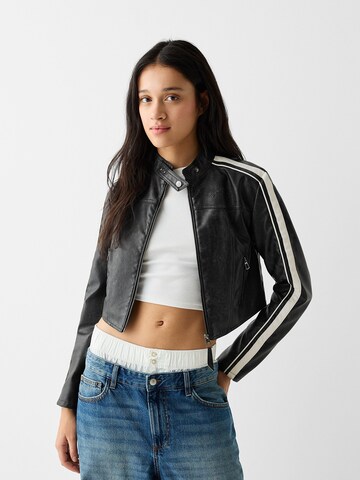 Bershka Between-Season Jacket in Black: front