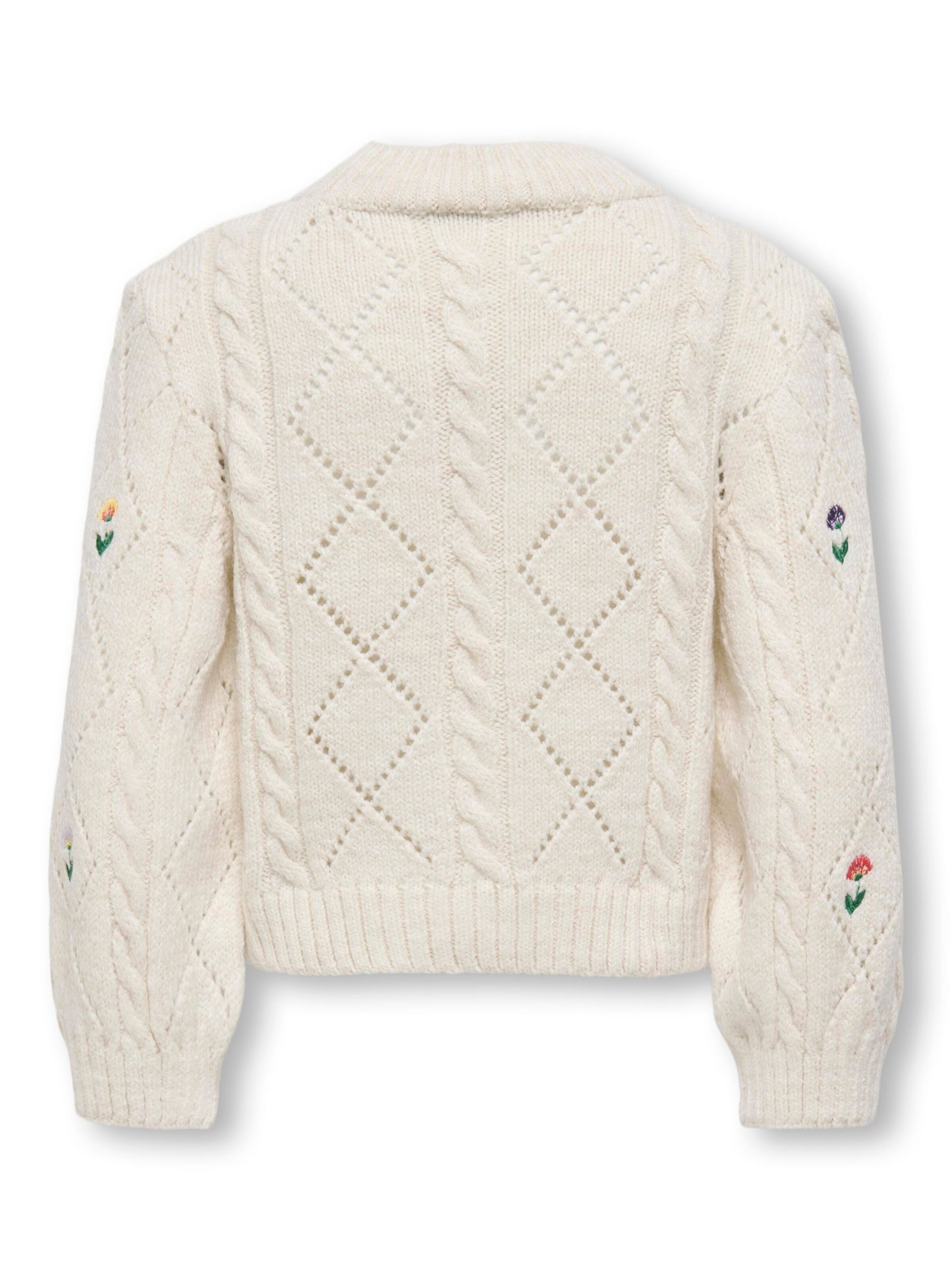 ONLY GIRLS Trui 'KMGFLOWER' in Wit