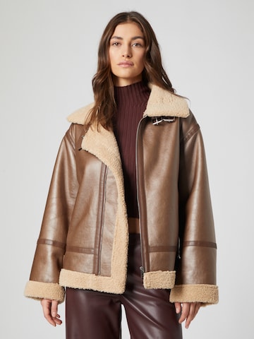 LENI KLUM x ABOUT YOU Between-season jacket 'Paula' in Brown: front