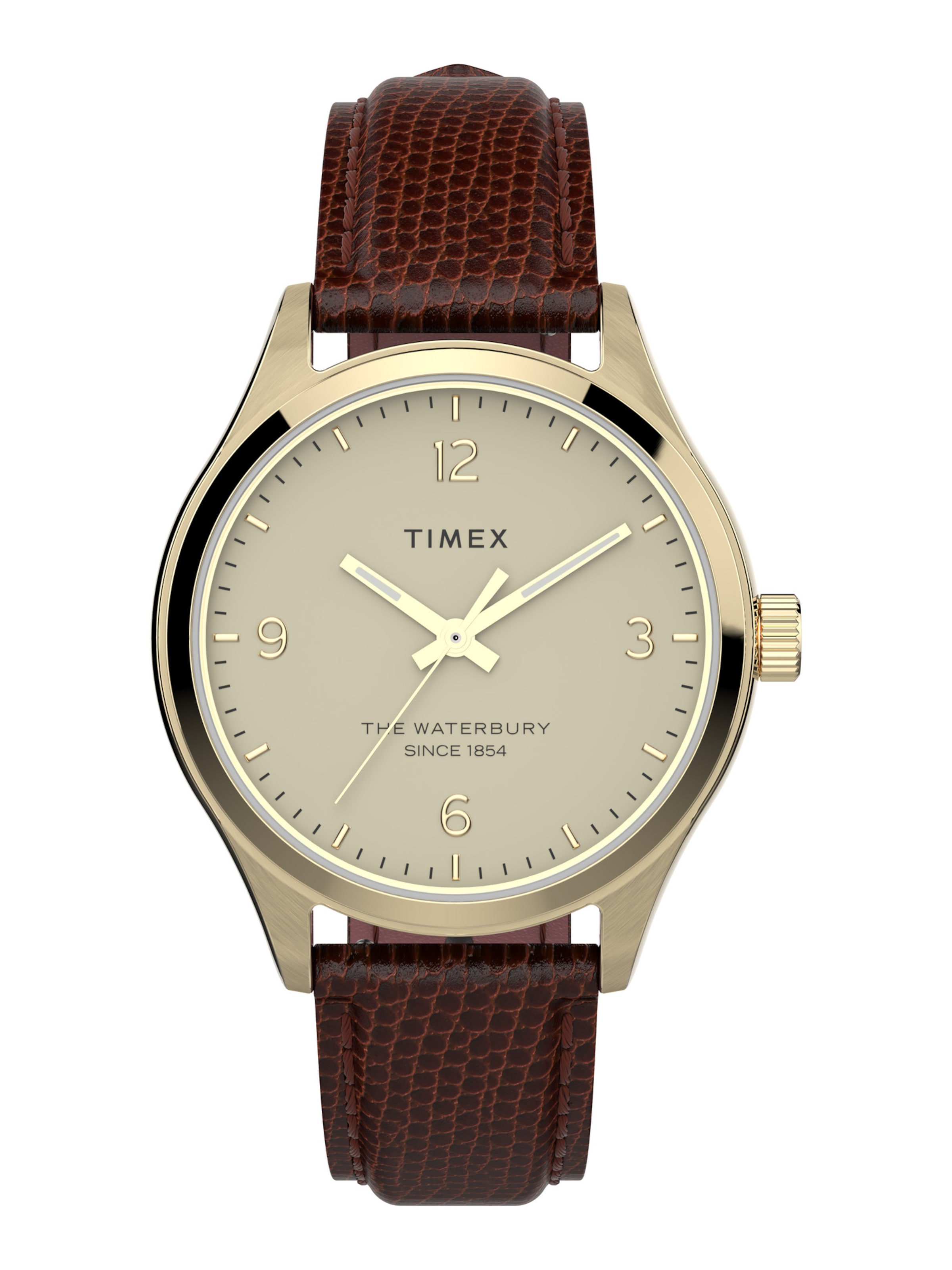 TIMEX Analogt ur 'Waterbury Heritage Collection' i brun: forside