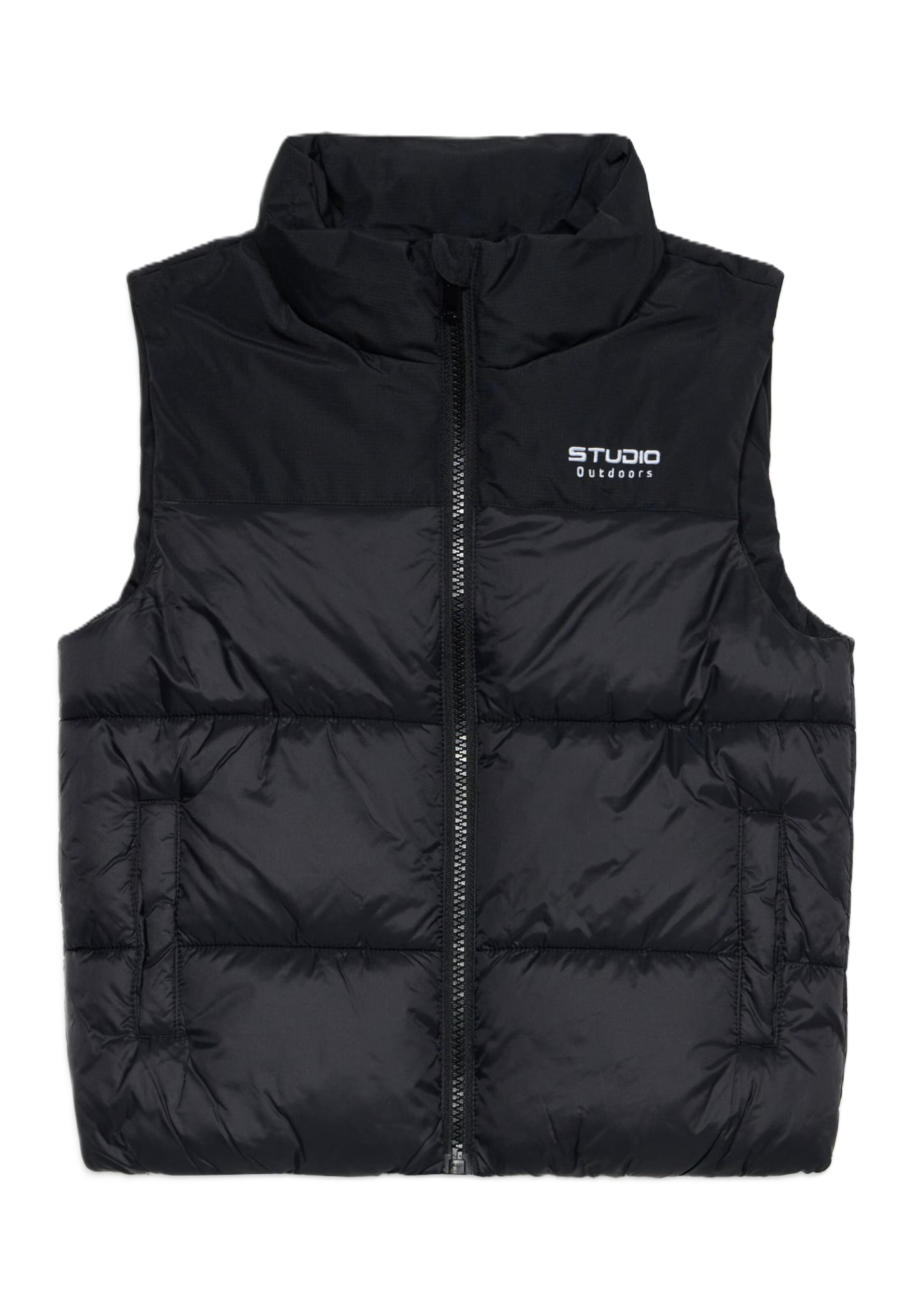 NAME IT Bodywarmer 'NMMMARBLE' in Zwart: voorkant