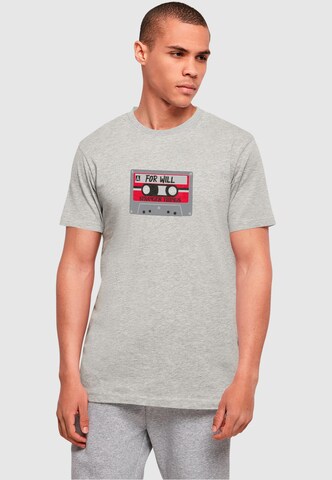ABSOLUTE CULT Shirt 'Stranger Things - Cassette For Will' in Grau: Vorderseite