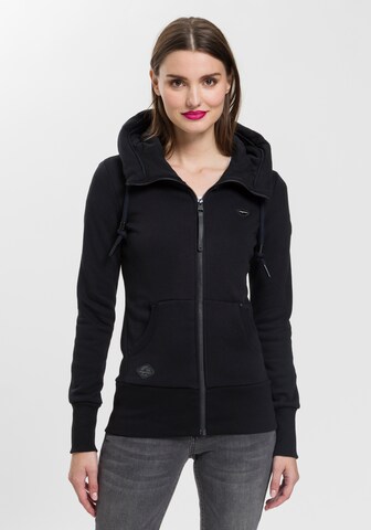 Ragwear Sweatjacke in Schwarz: Vorderseite