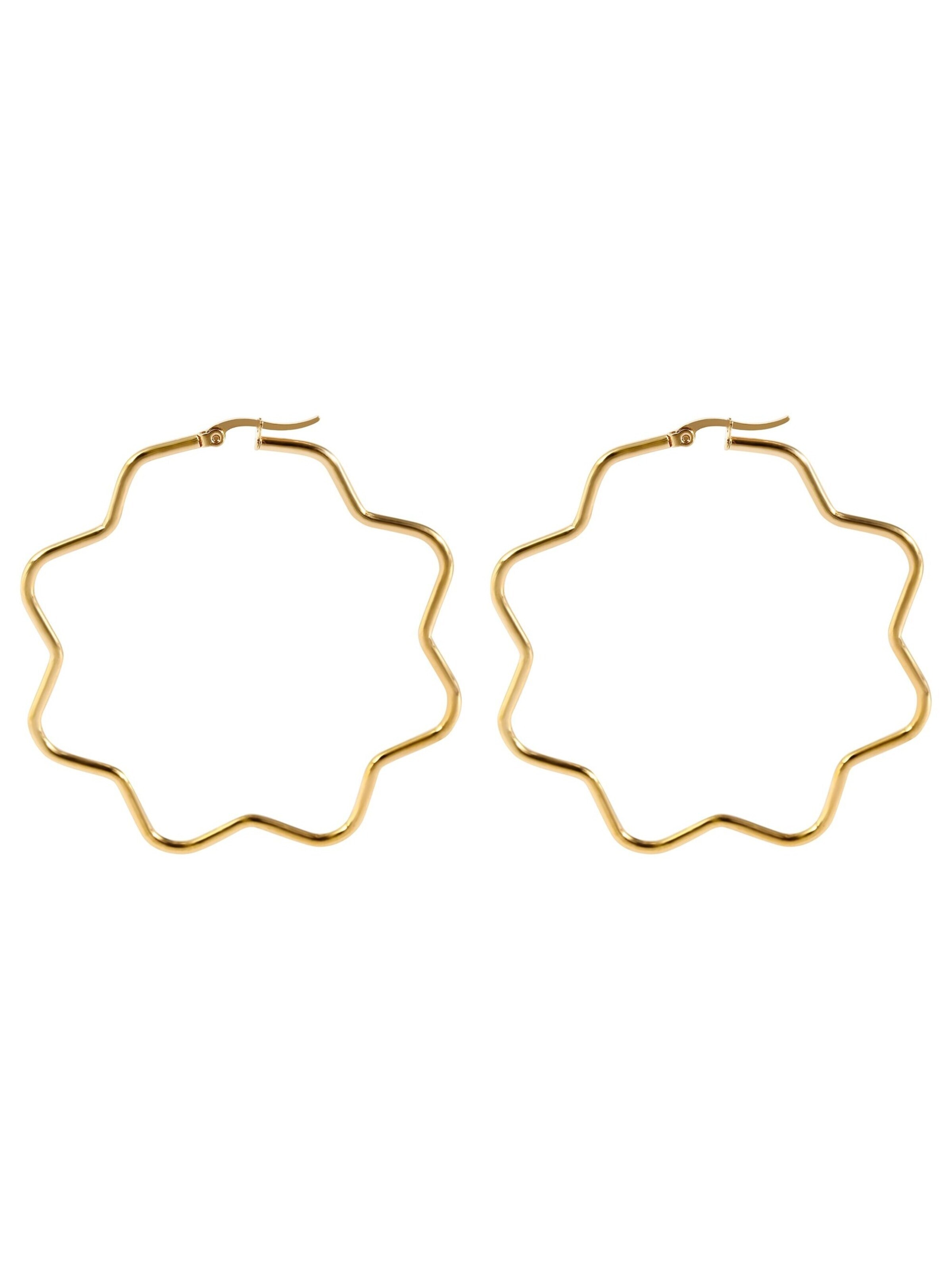 Akzent Ohrringe 'Nasae, langlebig'‌‌‌‌‌‌‌‌‌‌ in Gold: Vorderseite