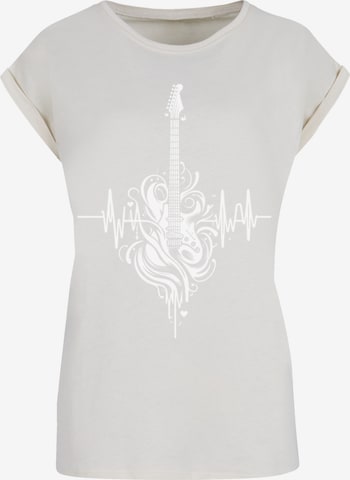 F4NT4STIC T-Shirt 'Gitarre Heartbeat' in Beige: Vorderseite